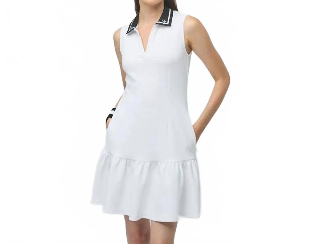 NEW TILLEY airloft ruffle hem dress in white